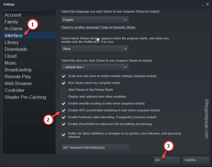 如何在 Steam 中启用/禁用 GPU 加速渲染