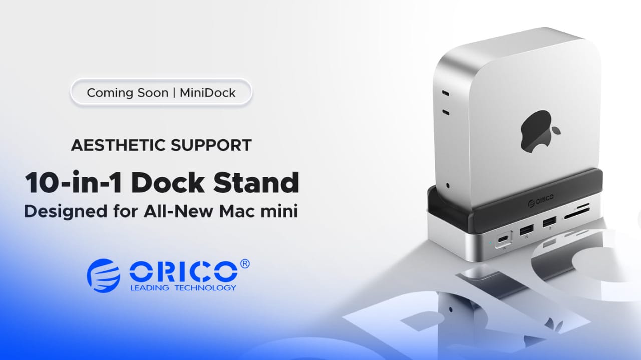 ORICO 推出“MiniDock”，这是一款 10 合 1 立式支架，为 Mac mini（2024 年）添加了 USB-A/