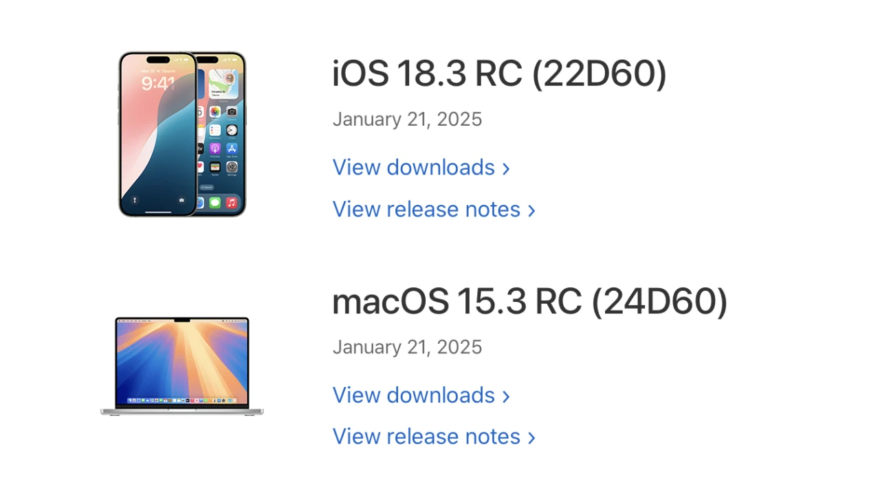 Apple 为开发者发布了“macOS Sequoia 15.3”、“iOS &amp; iPadOS 18.3”和“visionOS 2.3”的 RC 版本。