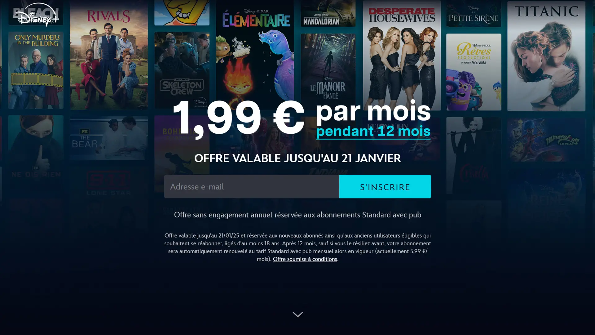 每月只需不到 2 欧元即可享受 Disney+ 一年！