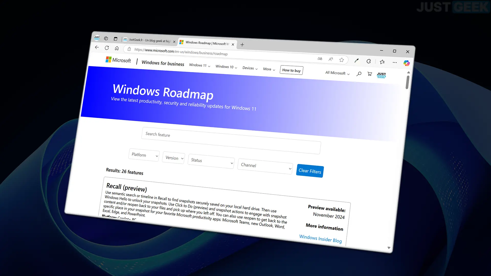 Windows 11 A（最终）的正式路线图