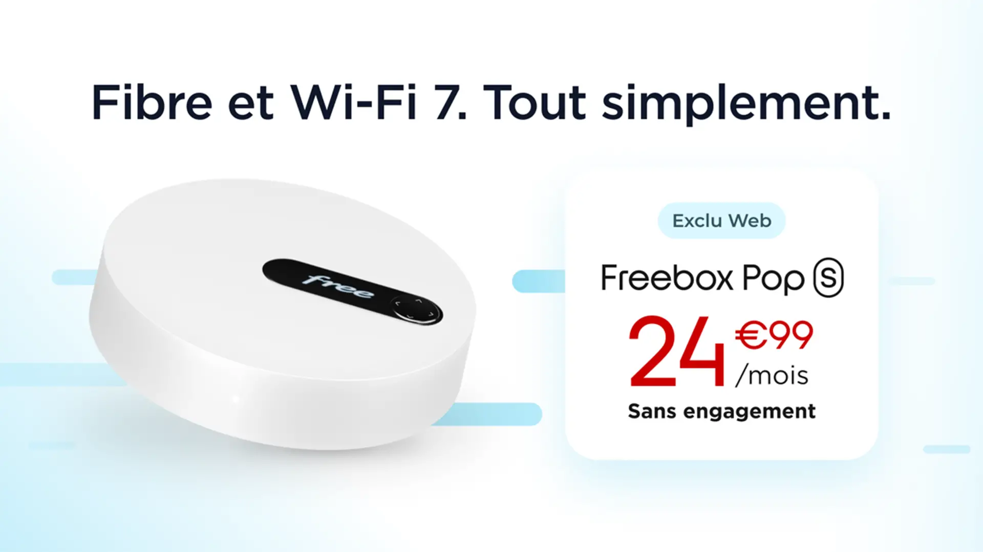 免费启动Freebox Pop S：100％互联网优惠，Wi-Fi€7至24.99€/月